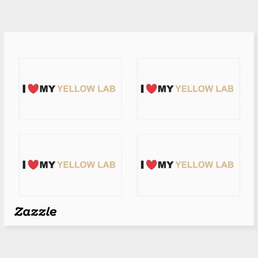Sticker Rectangulaire LR amour jaune (Feuille)