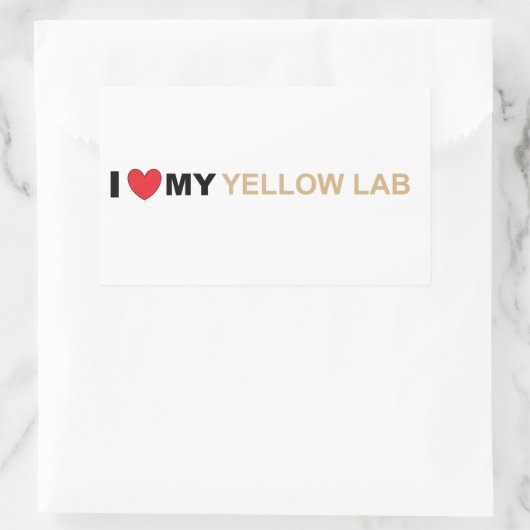 Sticker Rectangulaire LR amour jaune (Sac)