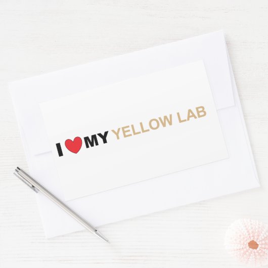 Sticker Rectangulaire LR amour jaune (Enveloppe)