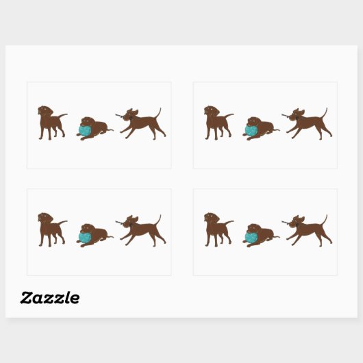 Sticker Rectangulaire lr chocolate lab bande dessinée (Feuille)