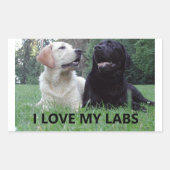 Sticker Rectangulaire LR I Love My Labs avec photo (Devant)