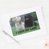 Sticker Rectangulaire LR I Love My Labs avec photo (Enveloppe)