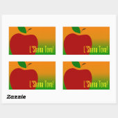 Sticker Rectangulaire L'Shana Tova Apple (Feuille)