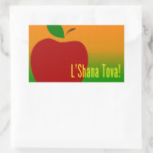 Sticker Rectangulaire L'Shana Tova Apple (Sac)