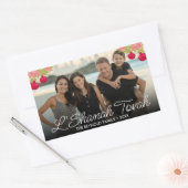 Sticker Rectangulaire L'Shanah Tovah Script Photo Fleur de grenade (Enveloppe)