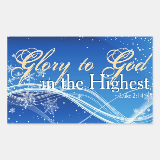 Sticker Rectangulaire Luc 2:14 "Gloire à Dieu dans le plus haut" Noël (Devant)