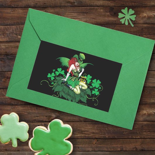 Sticker Rectangulaire Luck Irish Fairy Green