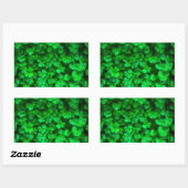 Sticker Rectangulaire Lucky Celtic Irish Green Shamrocks (Feuille)
