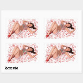 Sticker Rectangulaire Lucky Pin Up (Feuille)