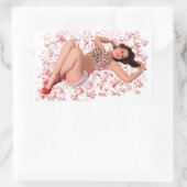 Sticker Rectangulaire Lucky Pin Up (Sac)