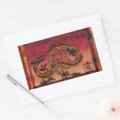 Sticker Rectangulaire Lucky Red Dragon, Nouvel An chinois (Enveloppe)