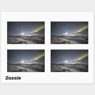 Sticker Rectangulaire Lueurs boréales Norvège