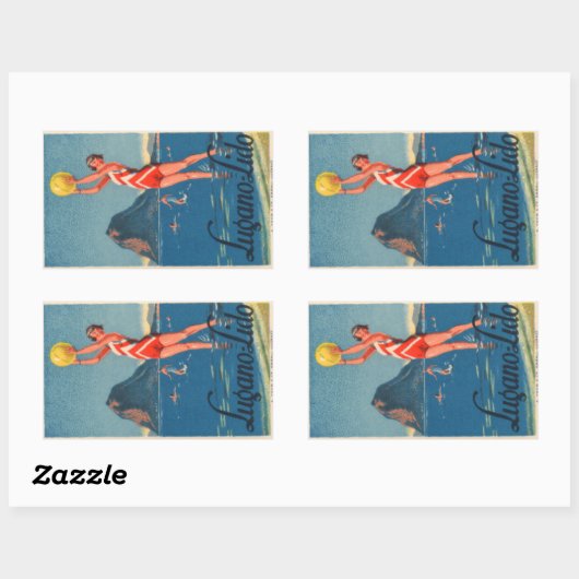 Sticker rectangulaire Lugano Lido (Feuille)