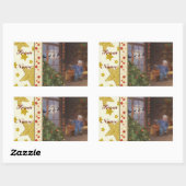 Sticker Rectangulaire Luges de Noël (Feuille)
