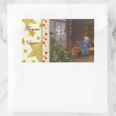 Sticker Rectangulaire Luges de Noël (Sac)