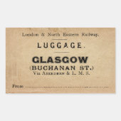 Sticker Rectangulaire Luggage Glasgow (Devant)