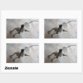 Sticker Rectangulaire Luk Maa ... Chien chiot thaïlandais Soi (Feuille)