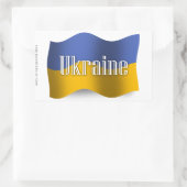 Sticker Rectangulaire L'Ukraine brandissant son drapeau (Sac)