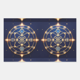 Sticker Rectangulaire Lumière Divine – 5 : Énergie Universelle Illuminée