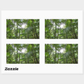 Sticker Rectangulaire Lumière du soleil à travers la canopée de la forêt (Feuille)
