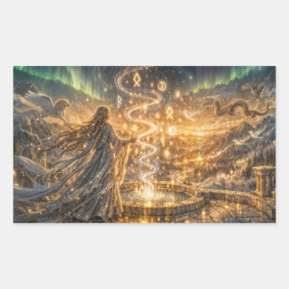 Sticker Rectangulaire Lumière Elfique Dorée Fantastique – Fantastique Im