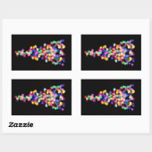 Sticker Rectangulaire Lumières de Noël floues (Feuille)