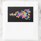 Sticker Rectangulaire Lumières de Noël floues (Sac)