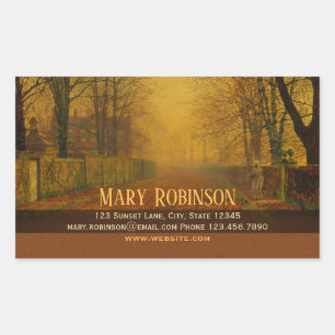 Sticker Rectangulaire Lumineuse du soir Restez en contact Atkinson Grims