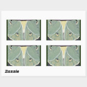 Sticker Rectangulaire Luna Moth Peinture numérique Coussin de l'accent (Feuille)