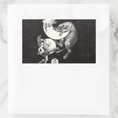 Sticker Rectangulaire Lune céleste ciel Univers Dieu Nuit Illustration (Sac)