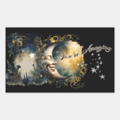 Sticker Rectangulaire Lune céleste et étoiles "Vous êtes Extraordinaire" (Devant)