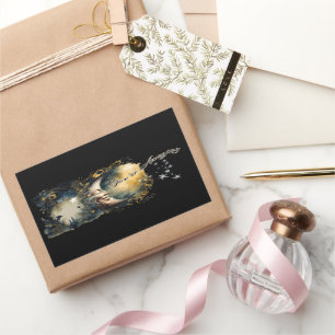 Sticker Rectangulaire Lune céleste et étoiles "Vous êtes Extraordinaire"