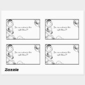 Sticker Rectangulaire Lune de chat cosmique et étoiles (Feuille)