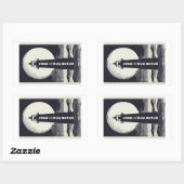 Sticker Rectangulaire Lune du phare de Currituck Beach (Feuille)