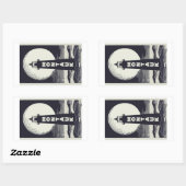Sticker Rectangulaire Lune du phare de Montauk Point (Feuille)