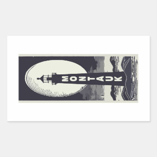 Sticker Rectangulaire Lune du phare de Montauk Point