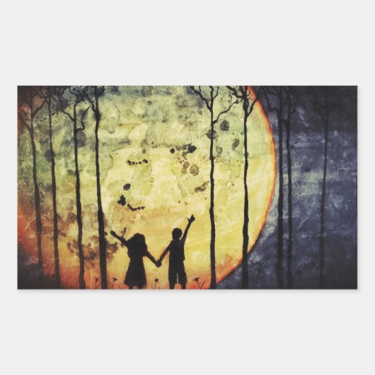 Sticker Rectangulaire Lune Enfants (Devant)