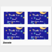 Sticker Rectangulaire Lune et étoiles Etching Etching Custom Merci Stick (Feuille)