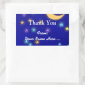 Sticker Rectangulaire Lune et étoiles Etching Etching Custom Merci Stick (Sac)