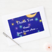 Sticker Rectangulaire Lune et étoiles Etching Etching Custom Merci Stick (Enveloppe)