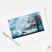 Sticker Rectangulaire Lune mystique avec silhouette de lapin (Enveloppe)