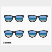 Sticker Rectangulaire Lunettes de soleil de plage (Feuille)