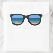Sticker Rectangulaire Lunettes de soleil de plage (Sac)