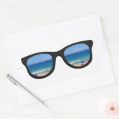 Sticker Rectangulaire Lunettes de soleil de plage (Enveloppe)