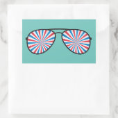 Sticker Rectangulaire Lunettes de soleil Patriotic PopArt (Sac)
