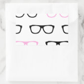 Sticker Rectangulaire lunettes geek geek rose (Sac)