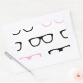 Sticker Rectangulaire lunettes geek geek rose (Enveloppe)