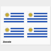 Sticker Rectangulaire L'Uruguay/drapeau uruguayen (Feuille)