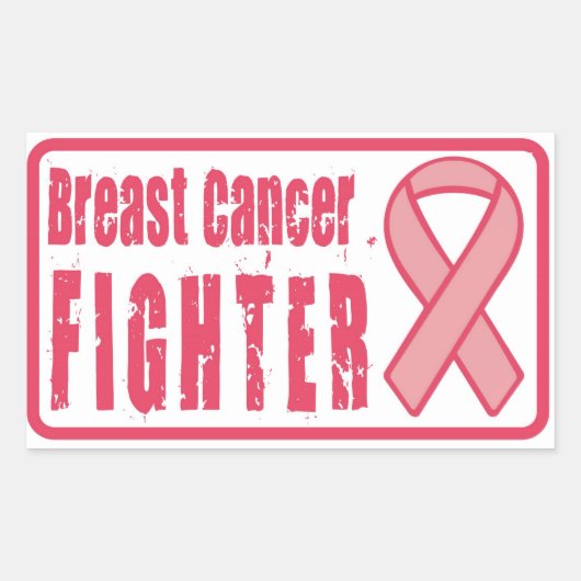 Sticker Rectangulaire Lutte contre le cancer du sein (Devant)