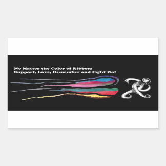 Sticker Rectangulaire Lutter contre le cancer : tous les rubans comptent